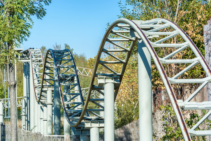 Roller coaster ride of life with ups and downs
