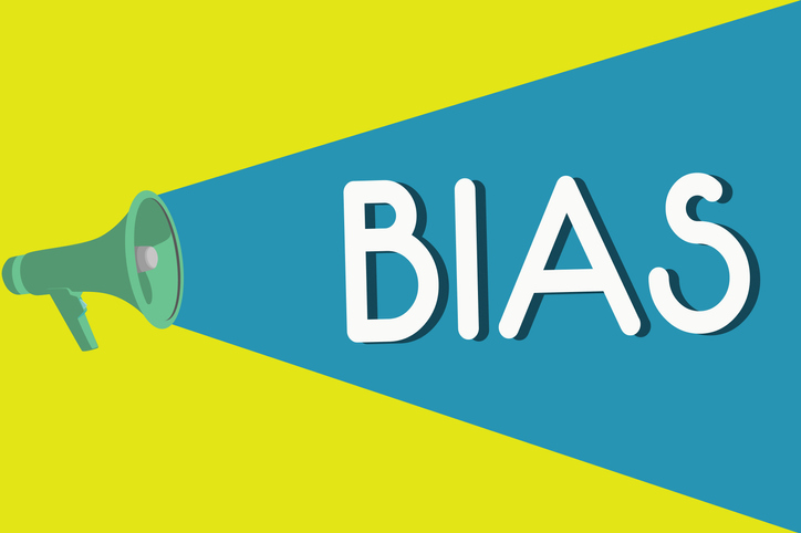 Handwriting text Bias. Concept meaning Prejudice in favor of and against one thing Considered to be Unfair